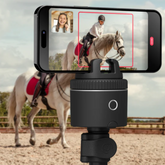 pivo pod with phone attached videoing a horse being ridden